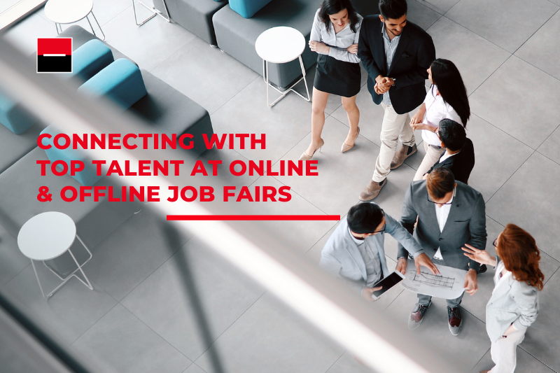 Connecting with top talent by taking part in online & offline job fairs